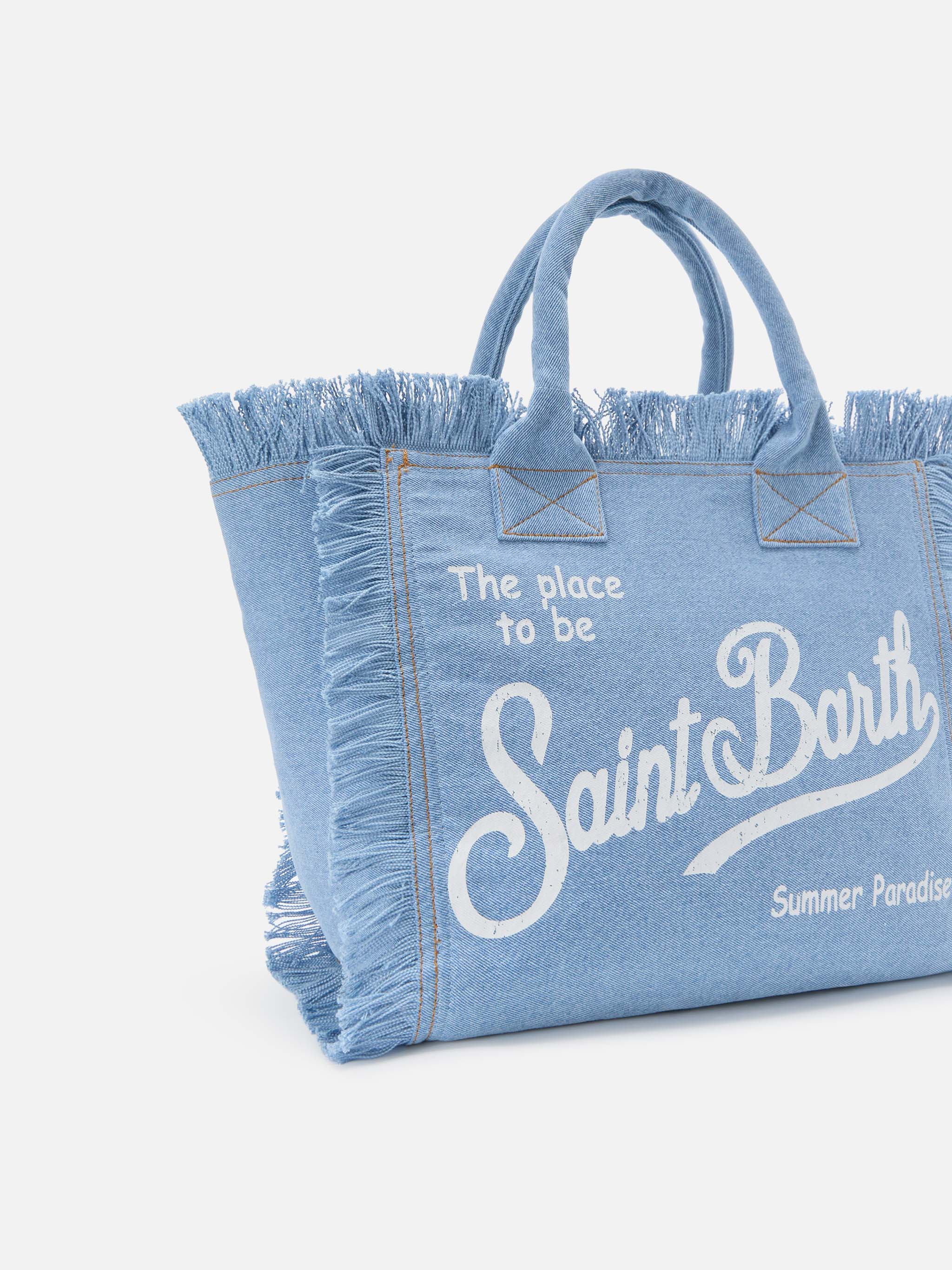 Borsa Vanity regular in denim lavaggio chiaro