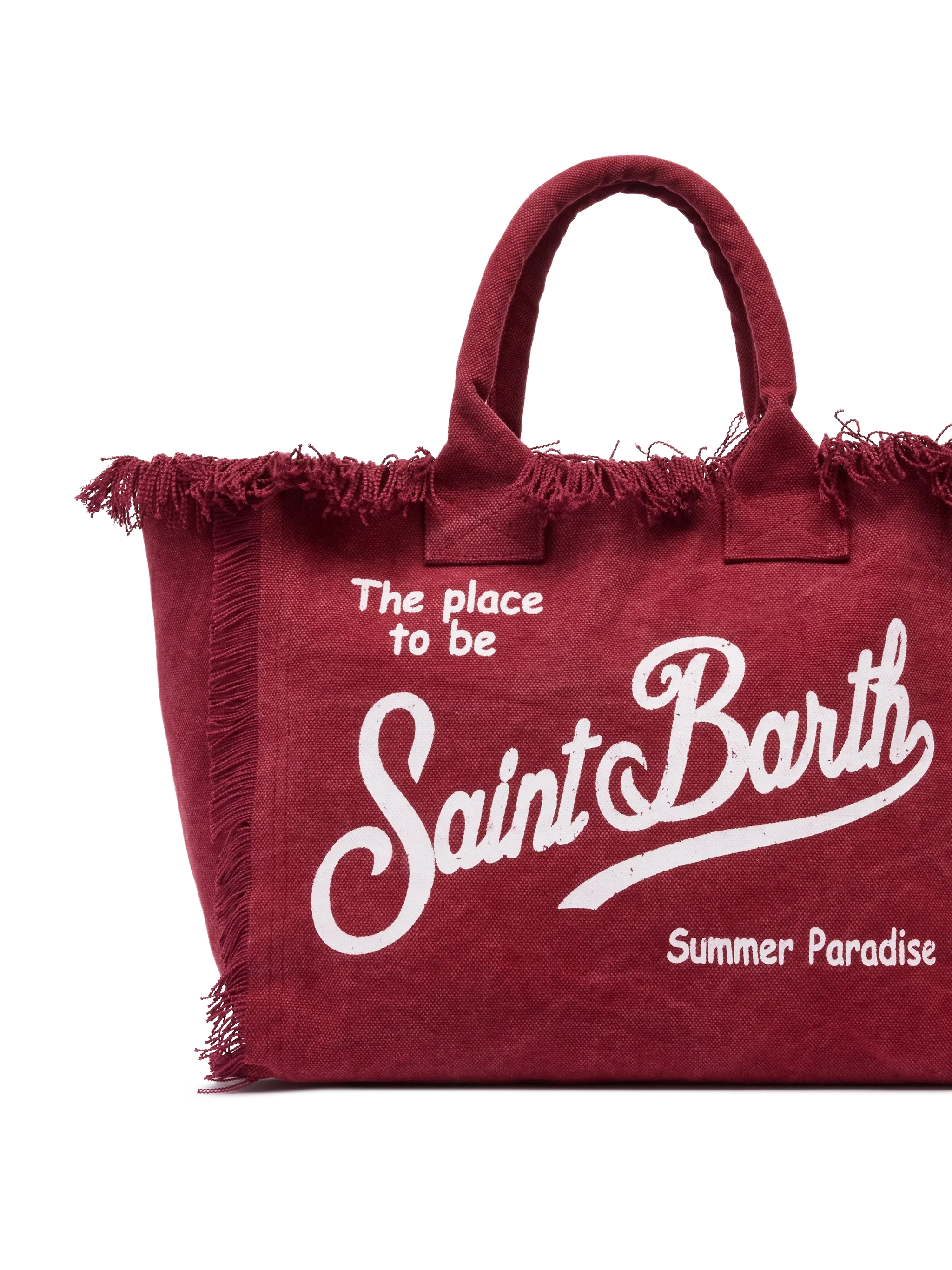 Burgundy cotton canvas Vanity tote bag - MC2 Saint Barth