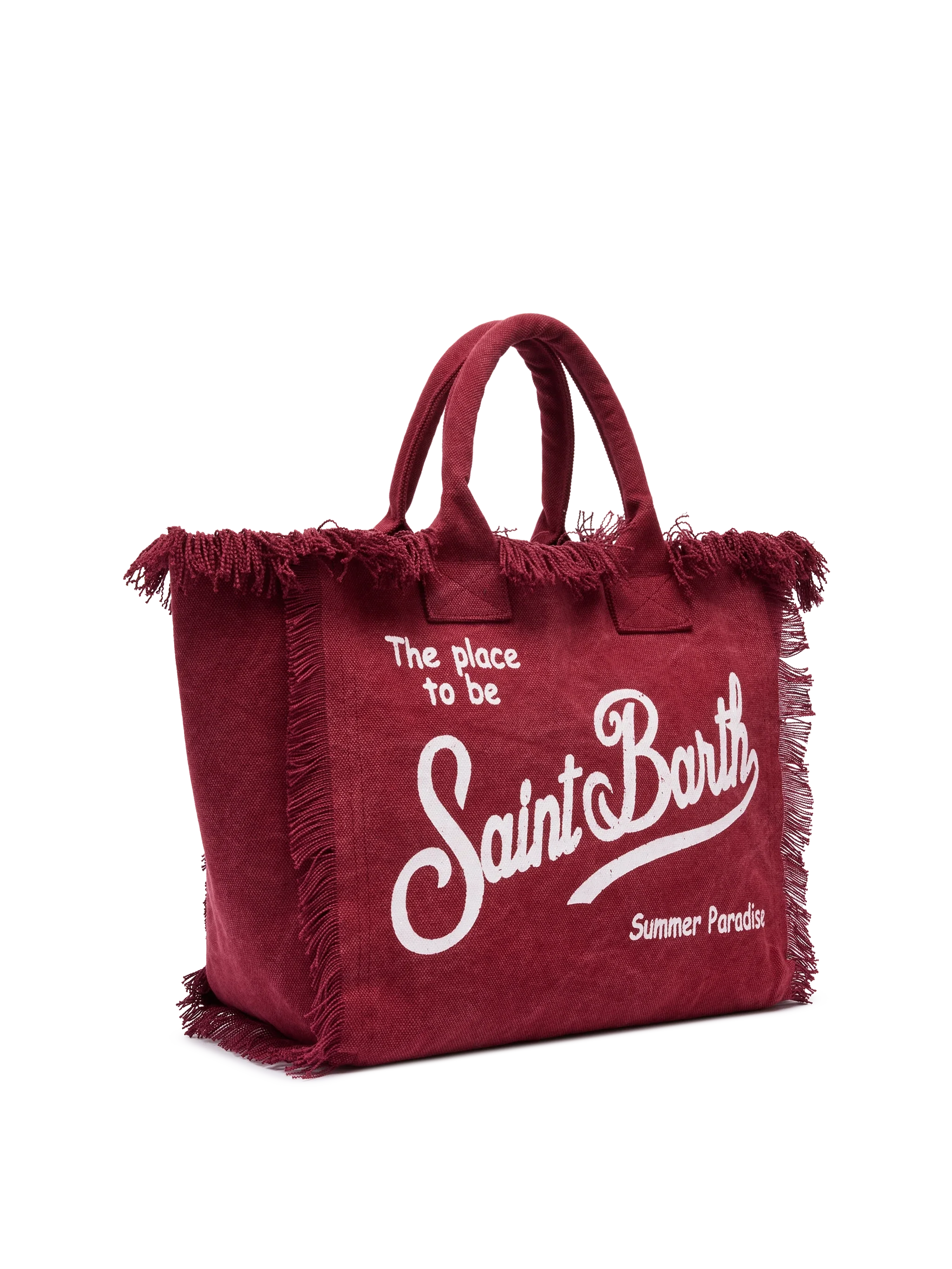 Burgundy cotton canvas Vanity tote bag - MC2 Saint Barth