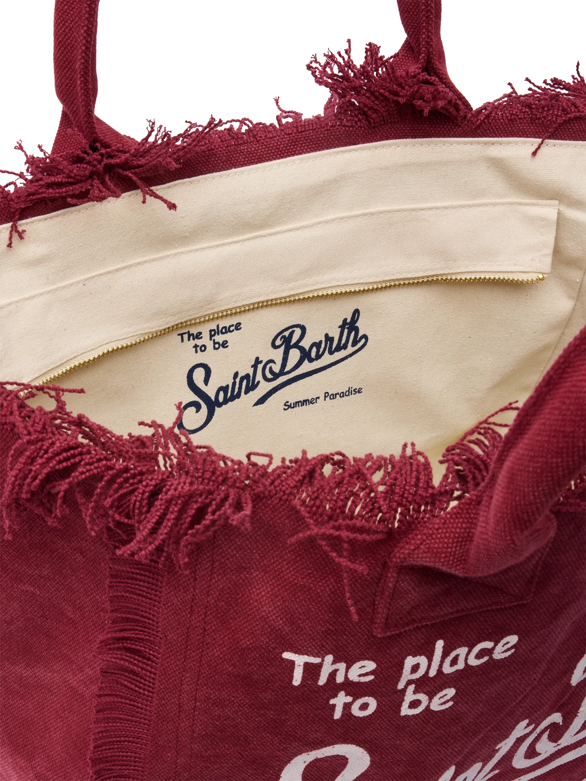 Burgundy cotton canvas Vanity tote bag - MC2 Saint Barth