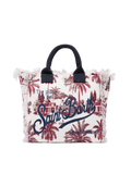 Cotton canvas Vanity tote bag with toile de jouy print | AI CO-CREATED DESIGN BY RICKDICK - POWERED BY RED-EYE - MC2 Saint Barth
