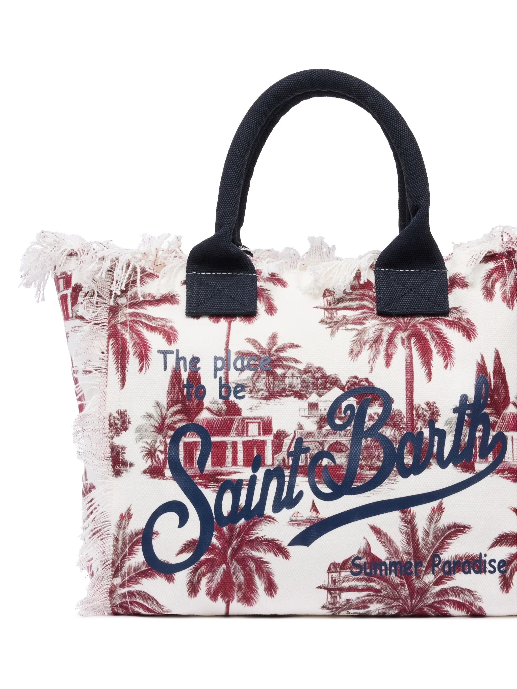 Cotton canvas Vanity tote bag with toile de jouy print | AI CO-CREATED DESIGN BY RICKDICK - POWERED BY RED-EYE - MC2 Saint Barth