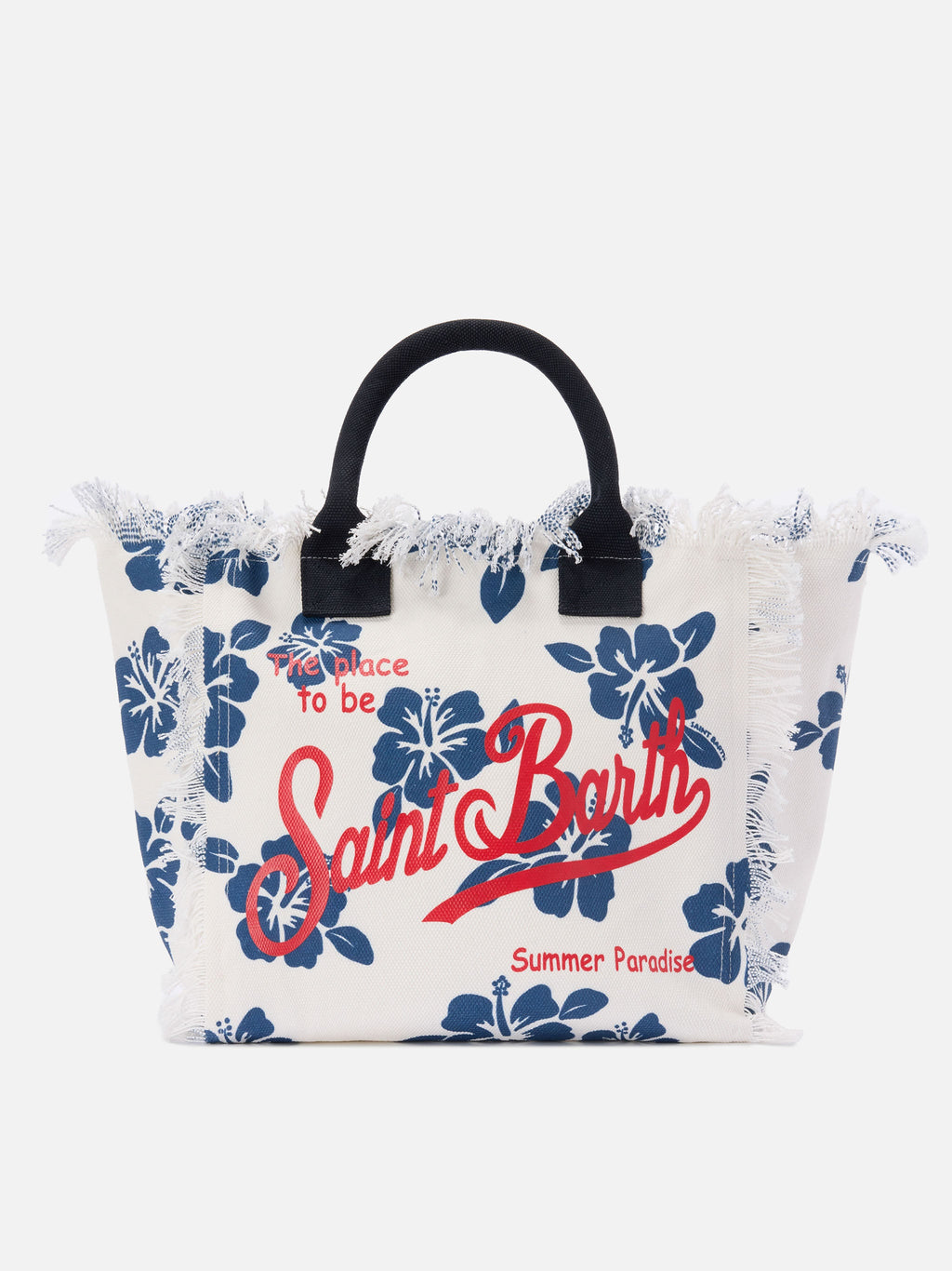 Borsa Vanity regular in canvas con stampa hibiscus