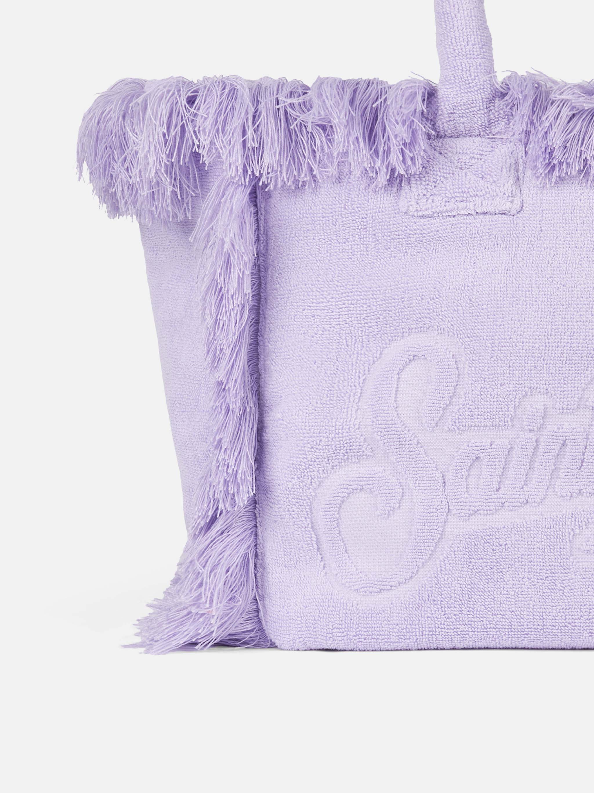 Vanity Terry lilac tote bag with embossed logo - MC2 Saint Barth