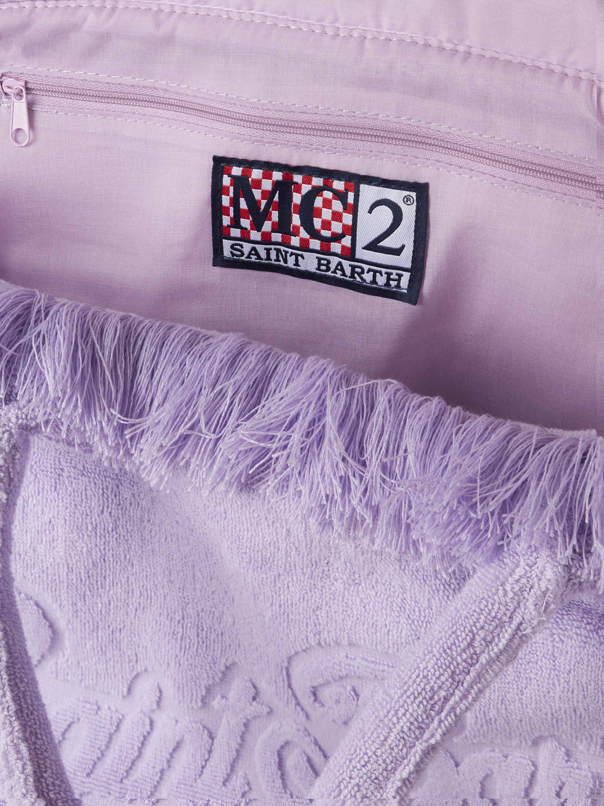 Vanity Terry lilac tote bag with embossed logo - MC2 Saint Barth