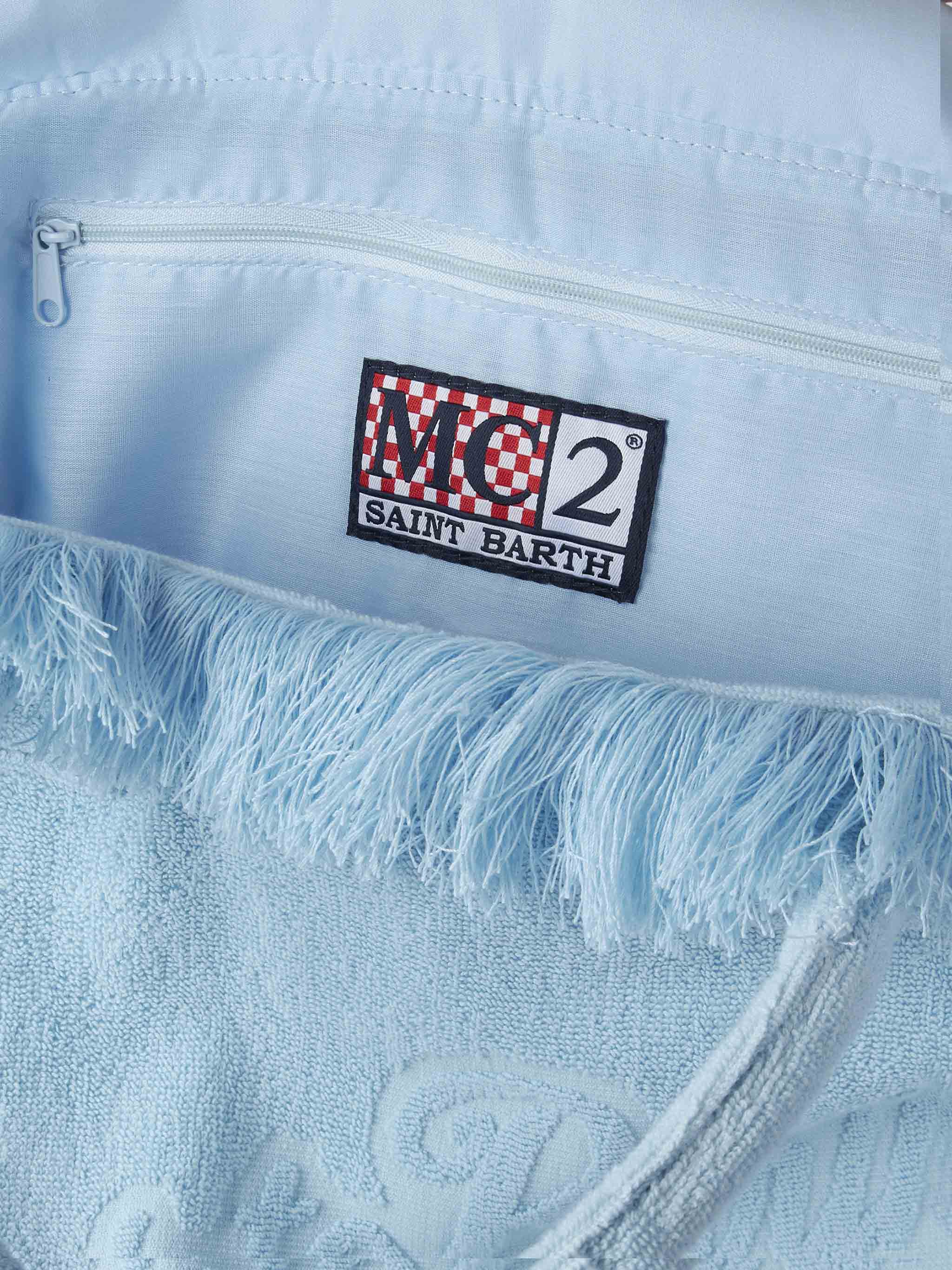 Vanity Terry light blue tote bag with embossed logo - MC2 Saint Barth