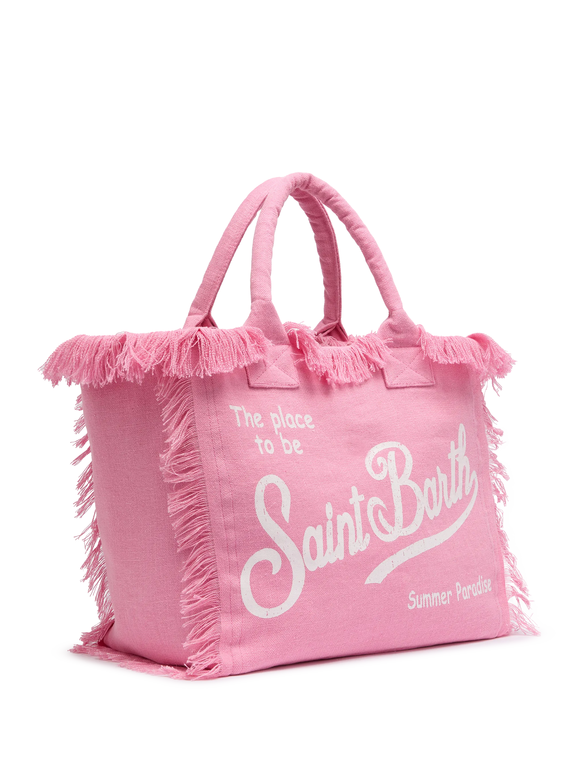 Vanity pink linen shoulder bag - MC2 Saint Barth