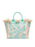 Vanity Rug white and water green cotton tote bag - MC2 Saint Barth