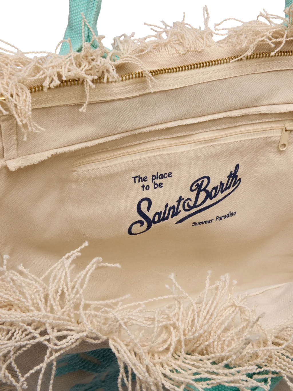 Vanity Rug white and water green cotton tote bag - MC2 Saint Barth