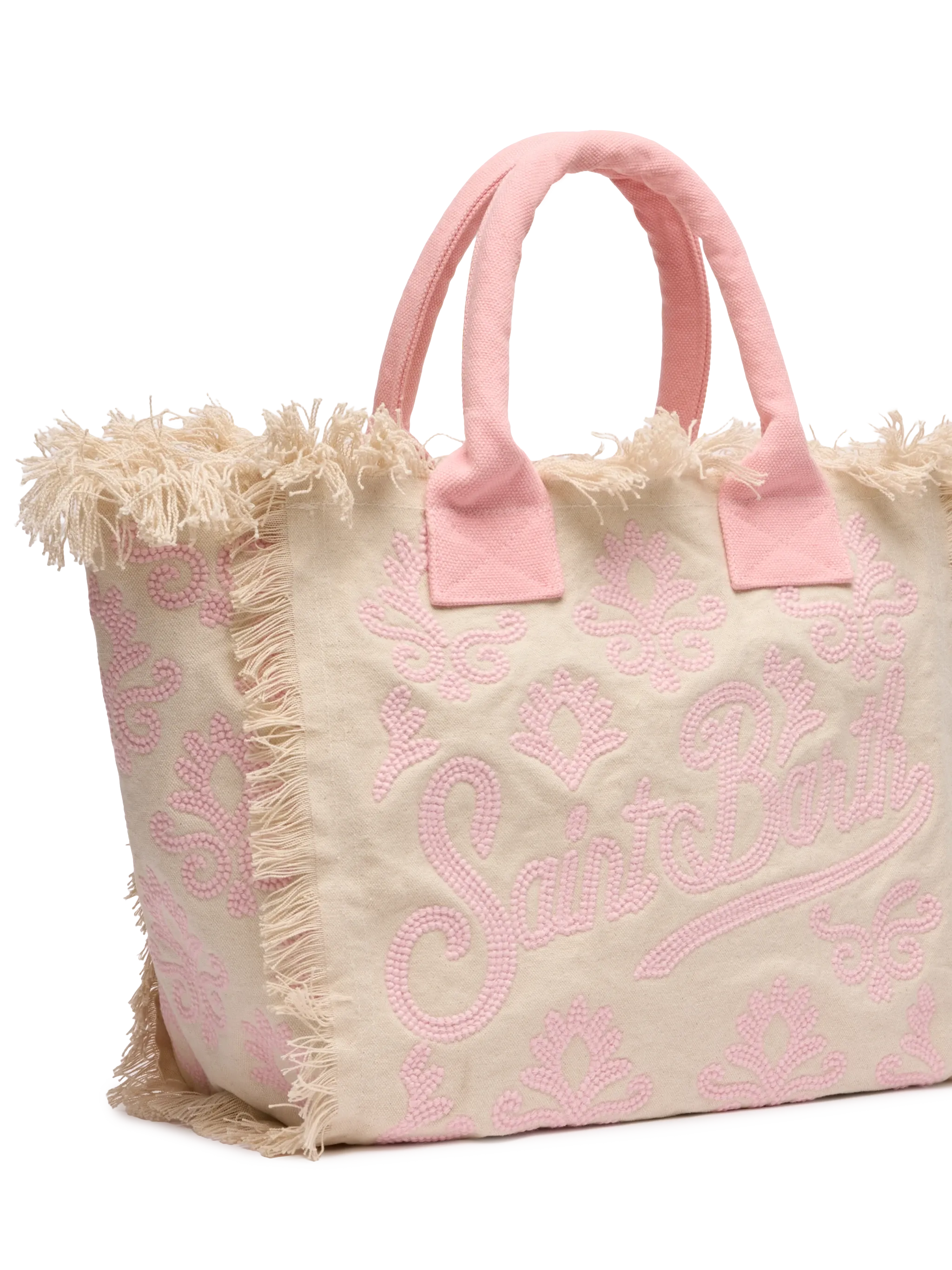 Vanity Rug white and pink cotton tote bag - MC2 Saint Barth