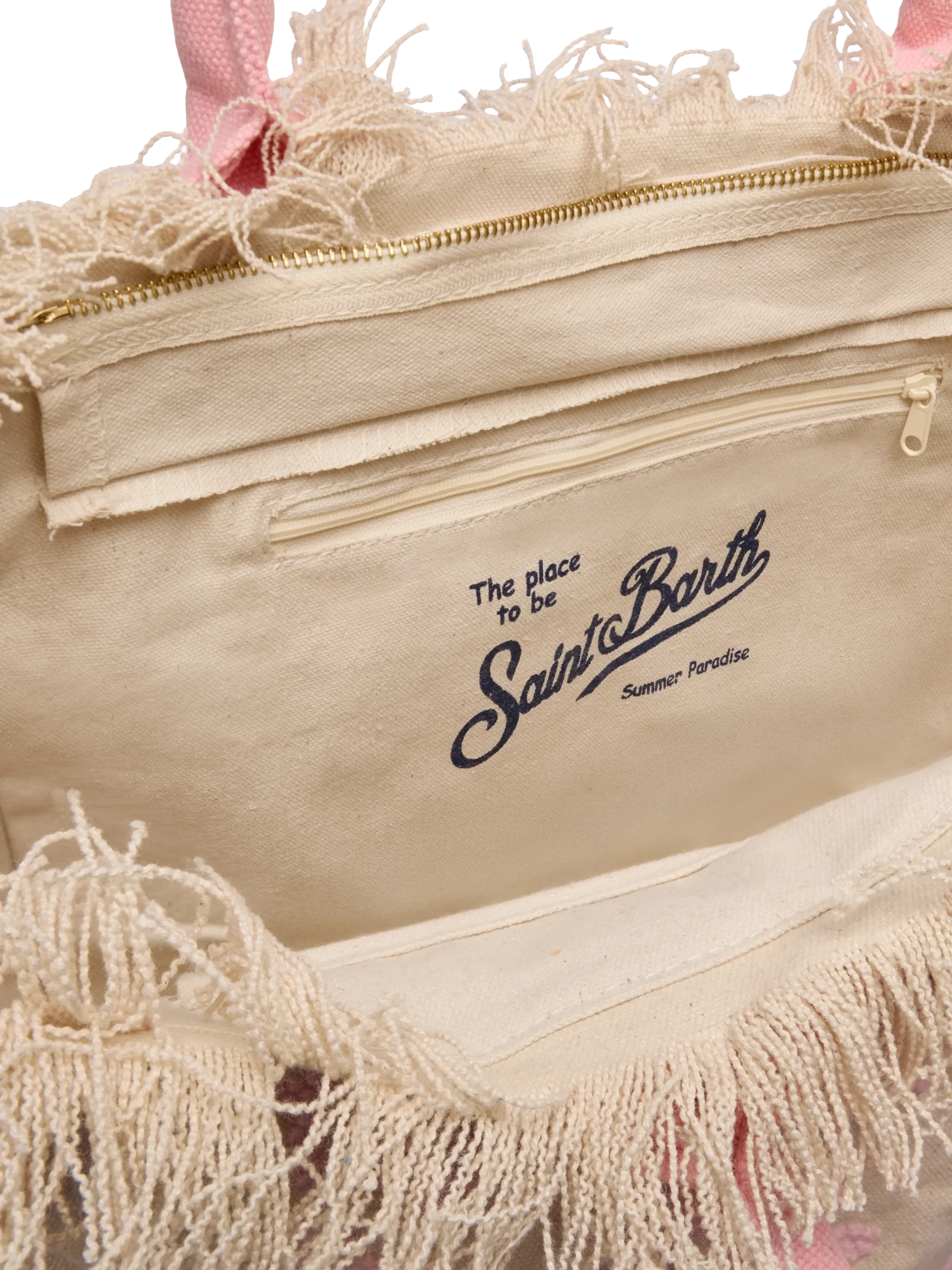 Vanity Rug white and pink cotton tote bag - MC2 Saint Barth