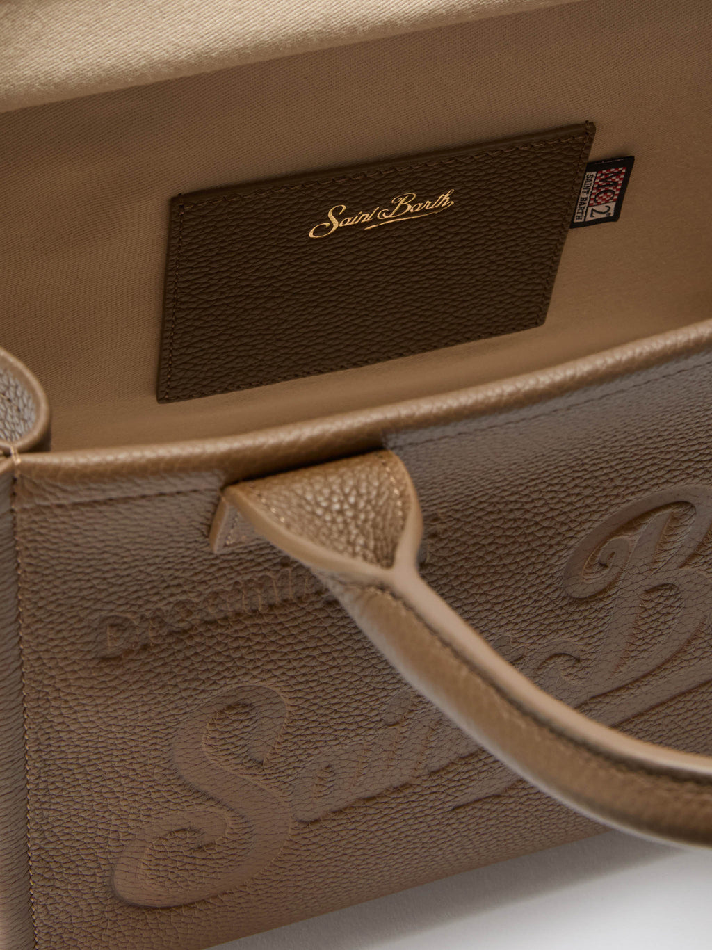 Borsa a spalla Vanity Bag Midi in pelle martellata marrone