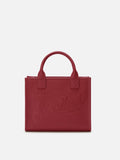 Borsa a spalla Vanity Bag Midi in pelle martellata bordeaux