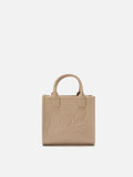 Borsa a spalla Vanity Bag Mini in pelle martellata nocciola