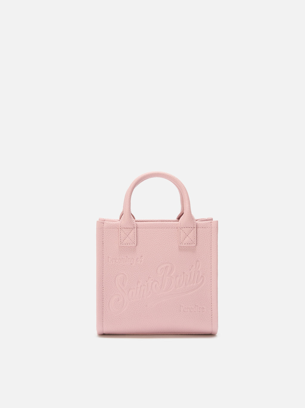 Borsa Vanity mini in pelle martellata rosa