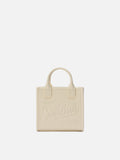 Borsa Vanity mini in pelle martellata avorio