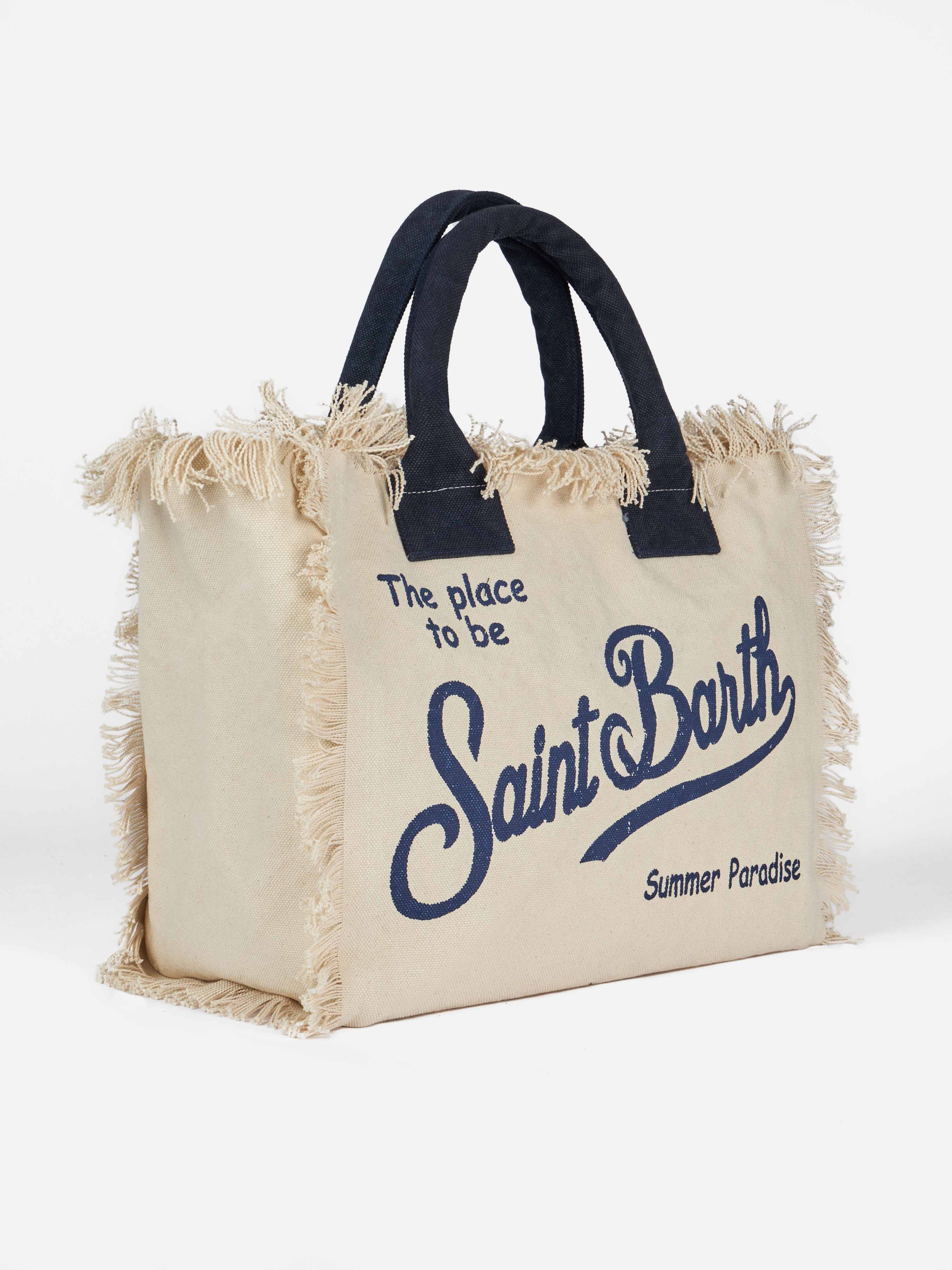 Off-white cotton canvas Vanity tote bag - MC2 Saint Barth