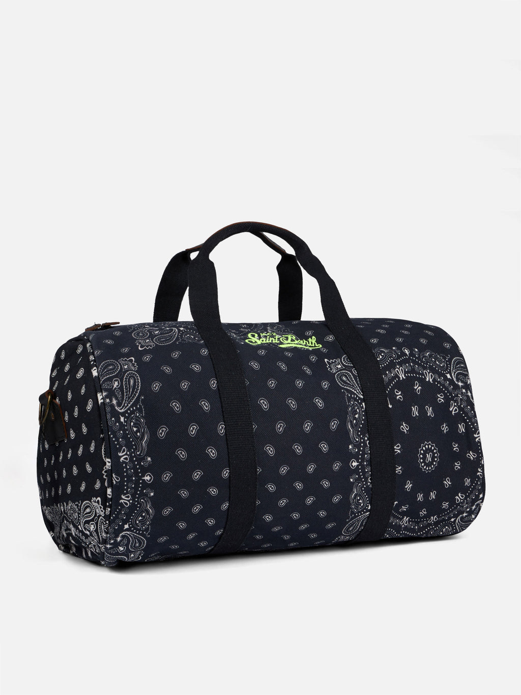 Travel duffel bag with black bandanna print - MC2 Saint Barth