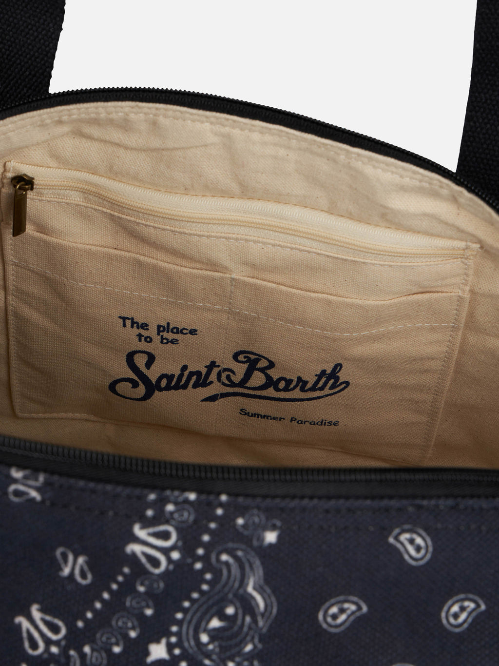 Travel duffel bag with black bandanna print - MC2 Saint Barth
