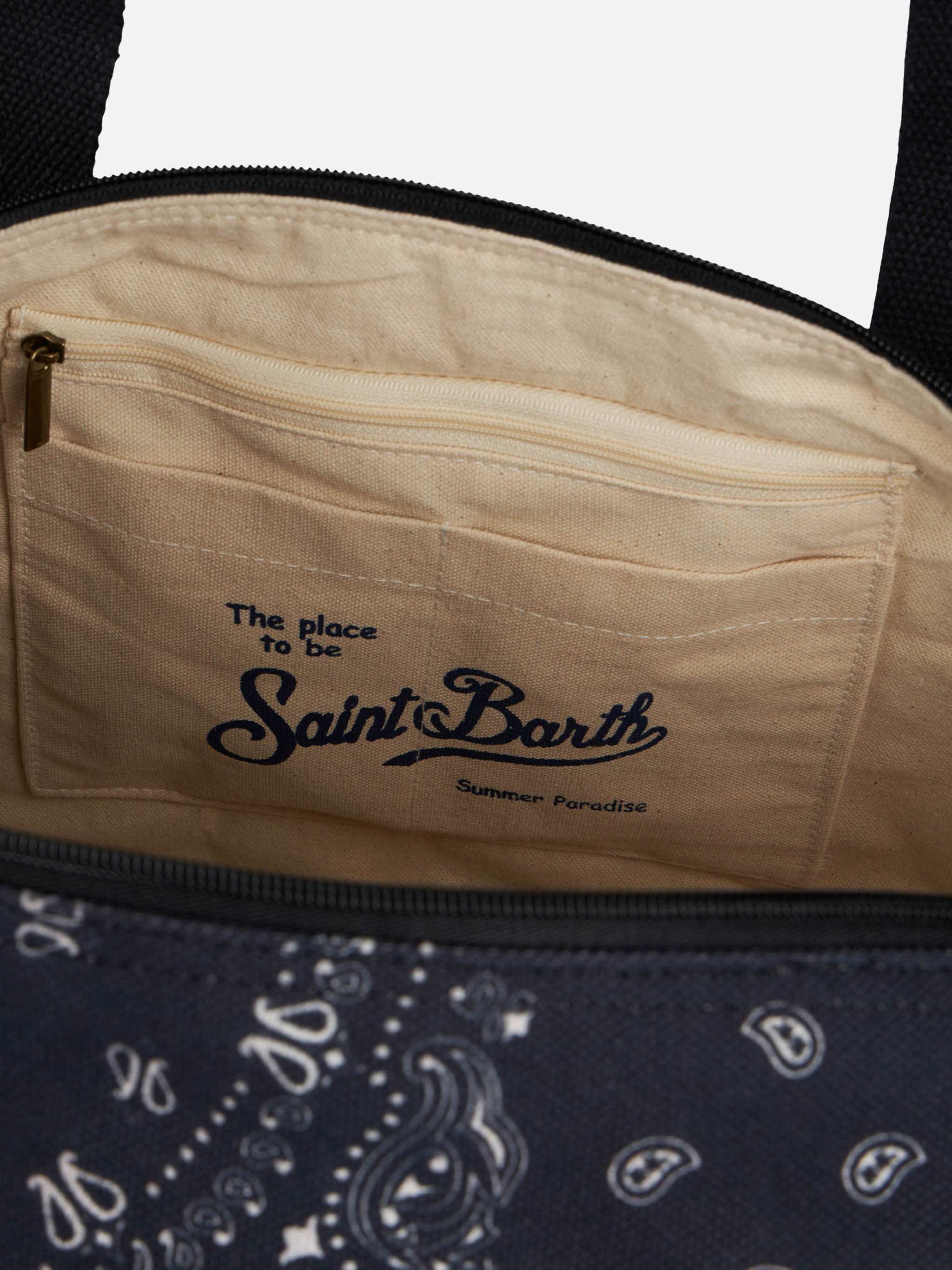 Travel duffel bag with black bandanna print - MC2 Saint Barth