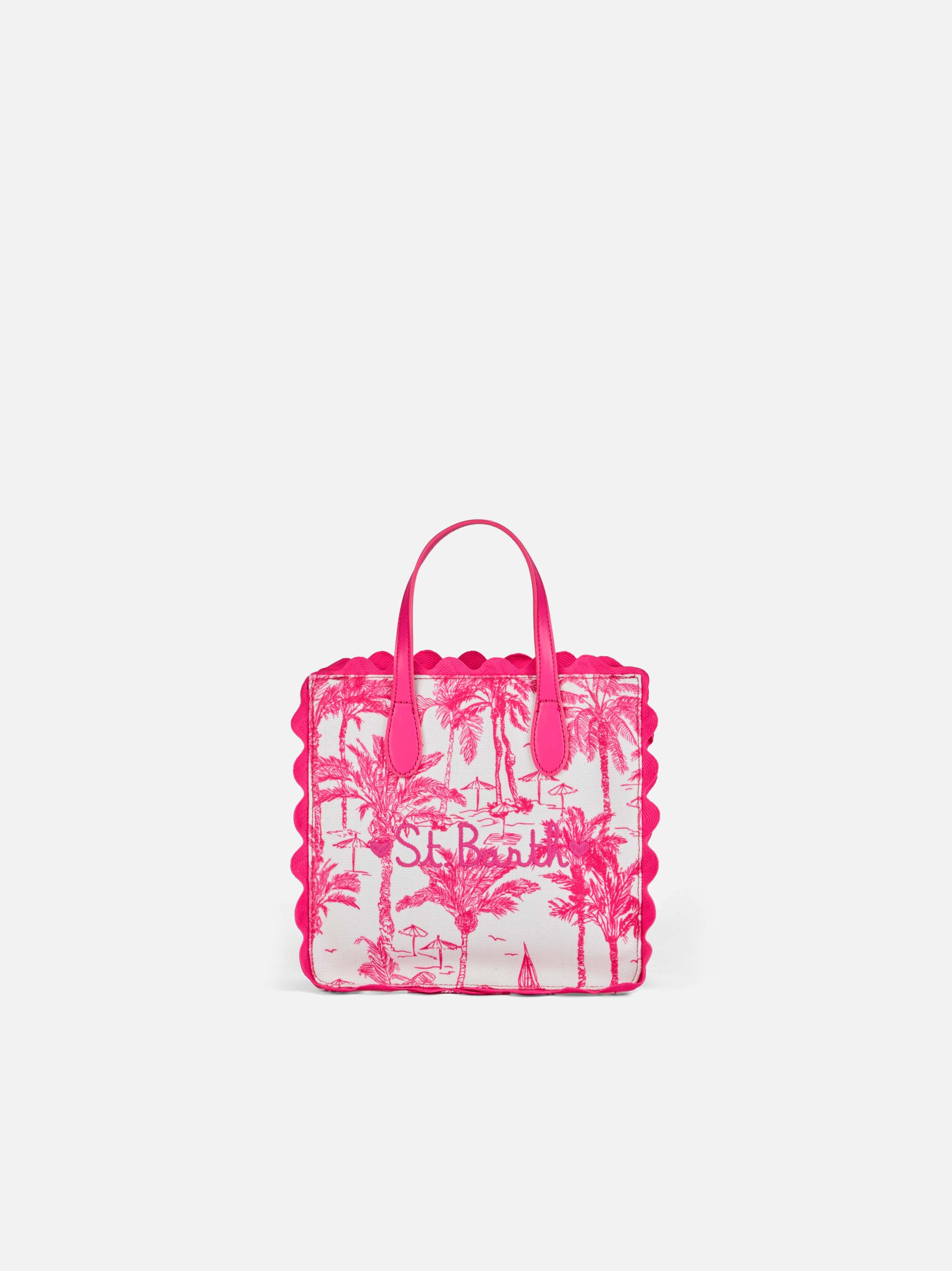 Vivian cotton handbag with toile de jouy print - MC2 Saint Barth