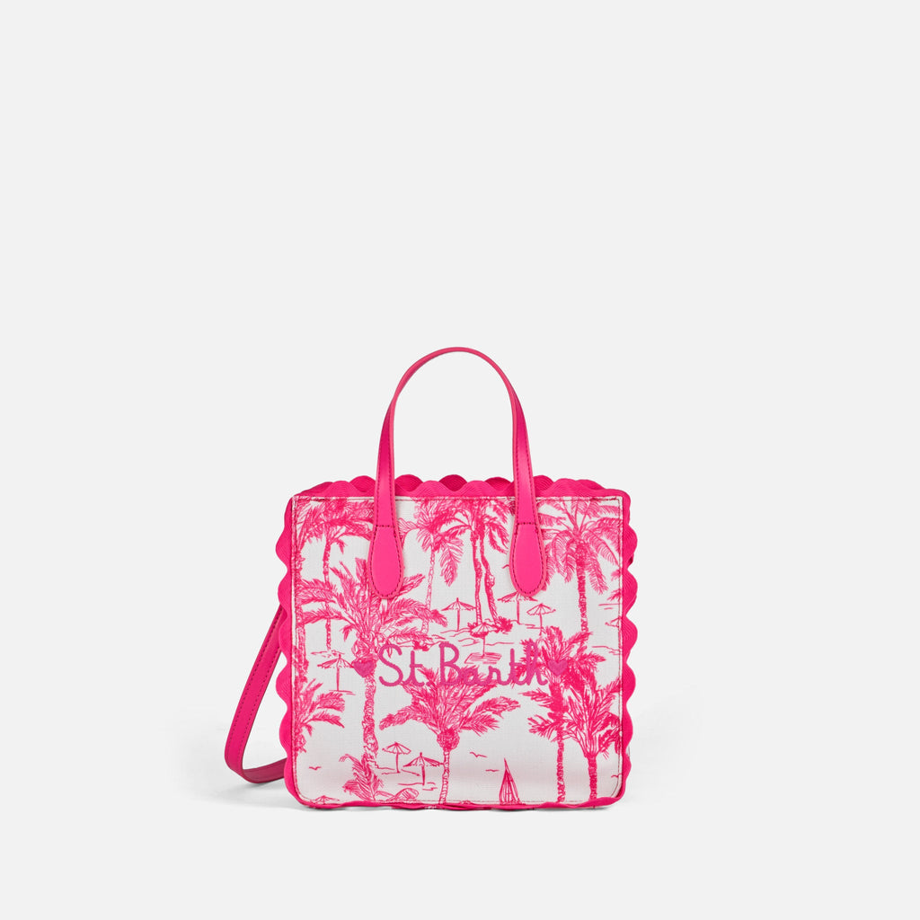 Vivian cotton handbag with toile de jouy print - MC2 Saint Barth