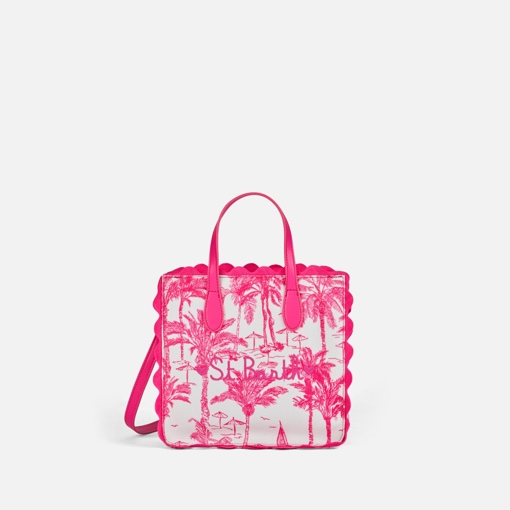 Vivian cotton handbag with toile de jouy print - MC2 Saint Barth