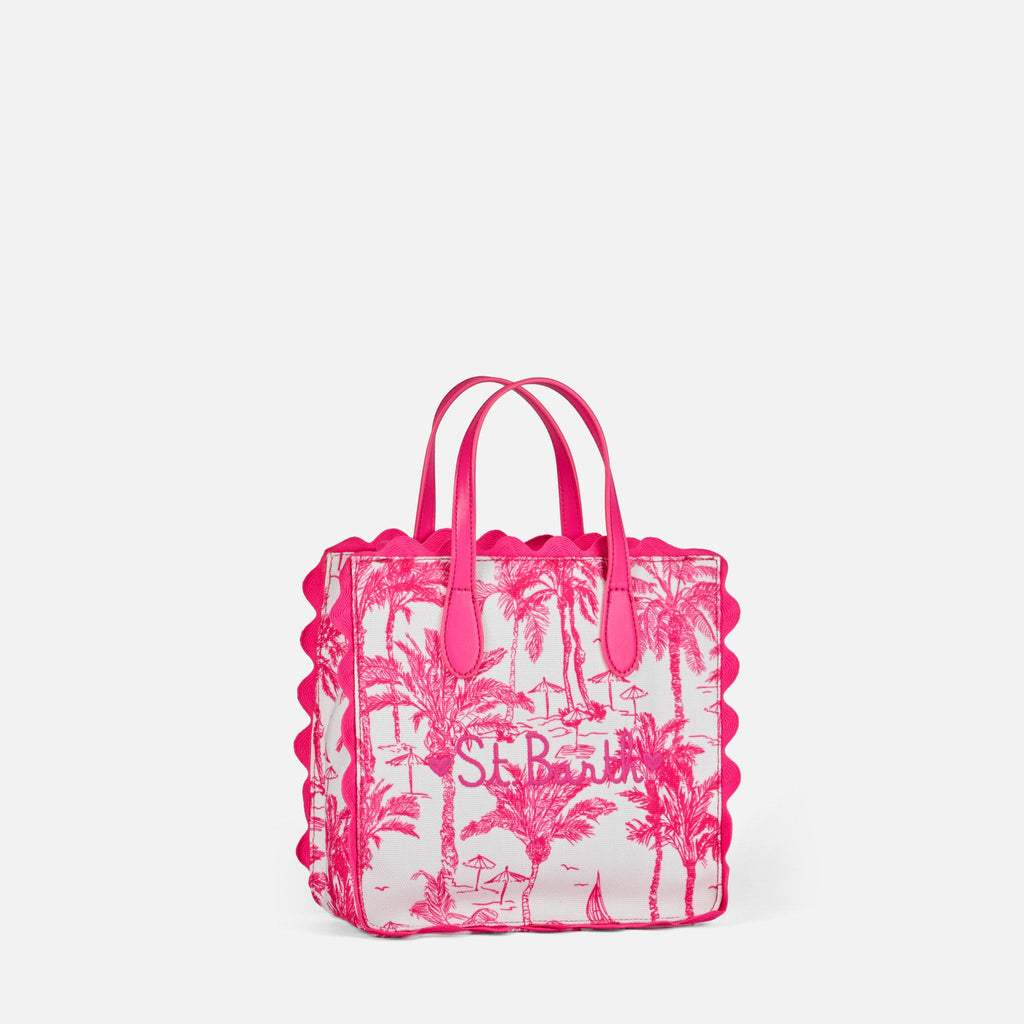 Vivian cotton handbag with toile de jouy print - MC2 Saint Barth