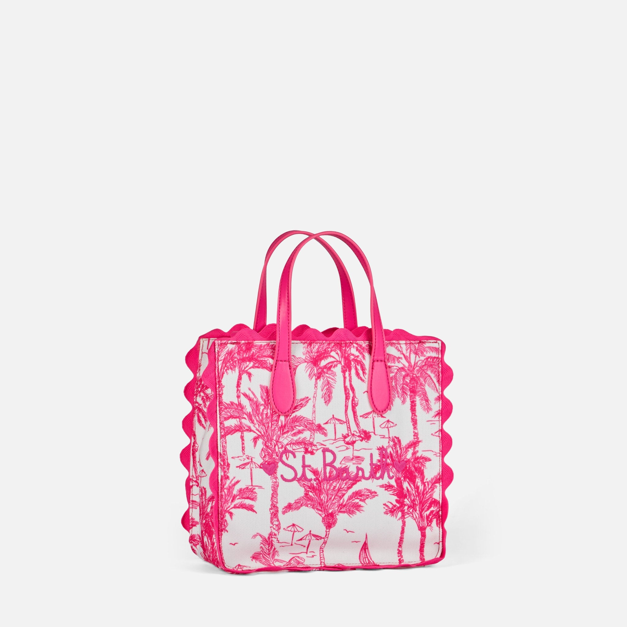 Vivian cotton handbag with toile de jouy print - MC2 Saint Barth