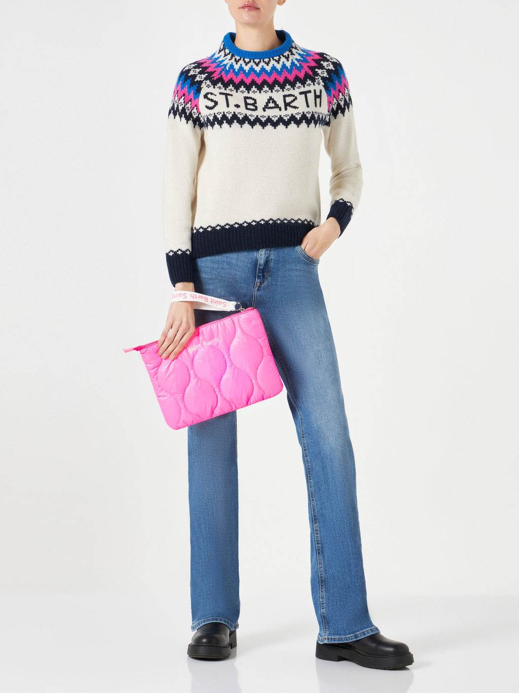 Puffer pochette with paisley print - MC2 Saint Barth