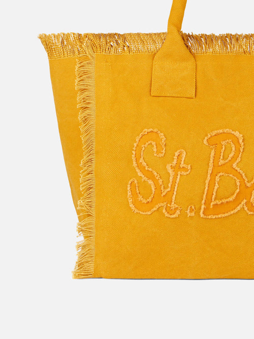 Vanity ochre canvas shoulder bag - MC2 Saint Barth