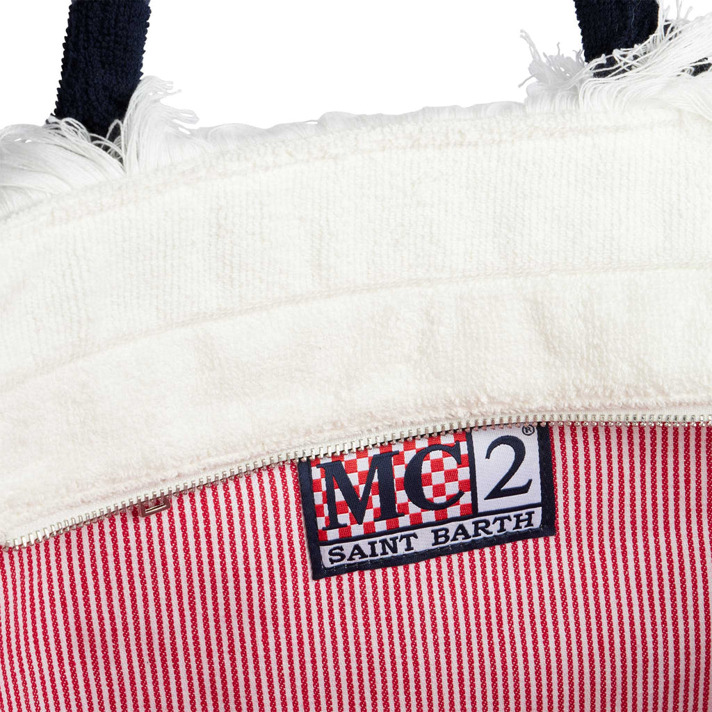 Vanity terry shoulder bag with Pietrasanta embroidery - MC2 Saint Barth