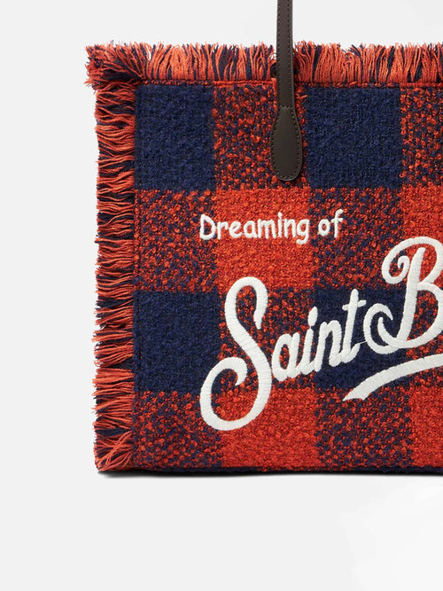 Vanity wooly shoulder bag with check print - MC2 Saint Barth