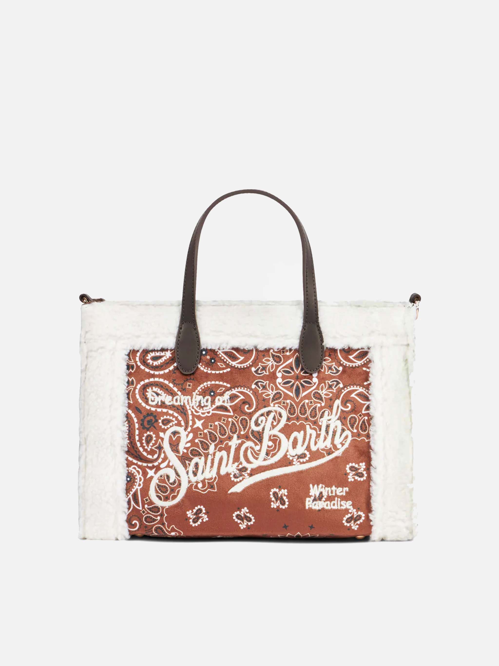 Vivian handbag with bandanna print and sherpa details - MC2 Saint Barth