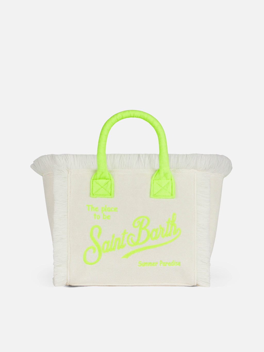 Colette white terry handbag with Saint Barth logo - MC2 Saint Barth