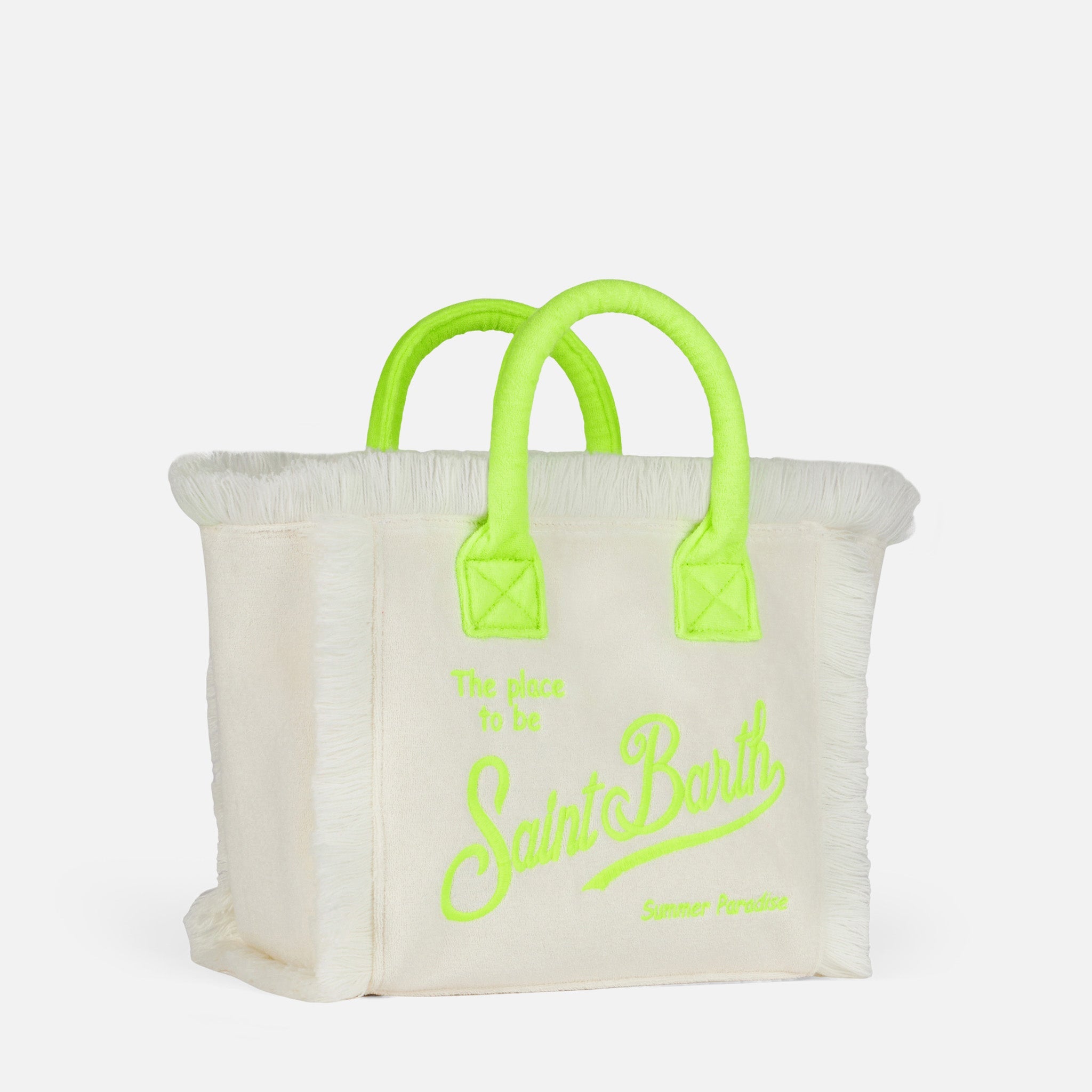 Colette white terry handbag with Saint Barth logo - MC2 Saint Barth